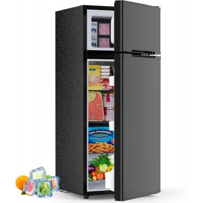 16 Cu.Ft Mini Fridge Removable Glass Shelves for Bedroom Office Dorm Black