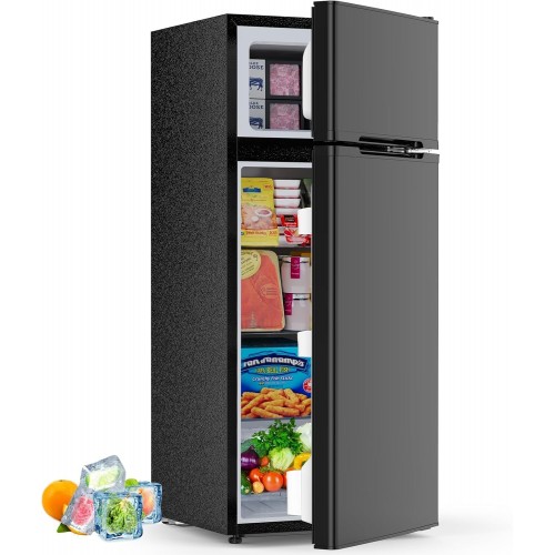 16 Cu.Ft Mini Fridge Removable Glass Shelves for Bedroom Office Dorm Black